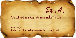 Szihelszky Annamária névjegykártya